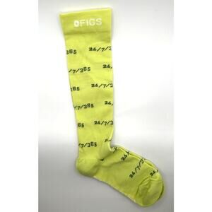 1 Pair FIGS Compression 24/7 Yellow Socks Size Large